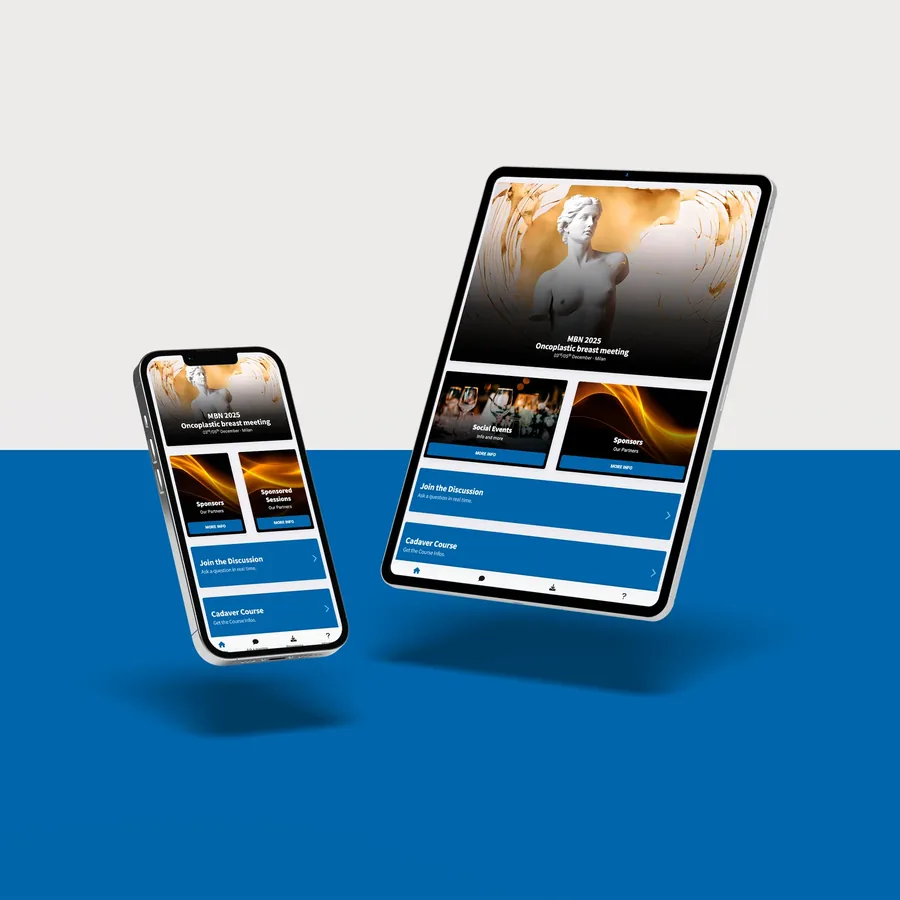 Web app del congresso MBN 2025 su smartphone e tablet